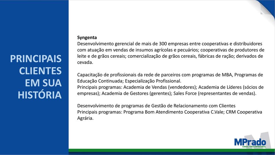 Capacitação de profissionais da rede de parceiros com programas de MBA, Programas de Educação Continuada; Especialização Profissional.