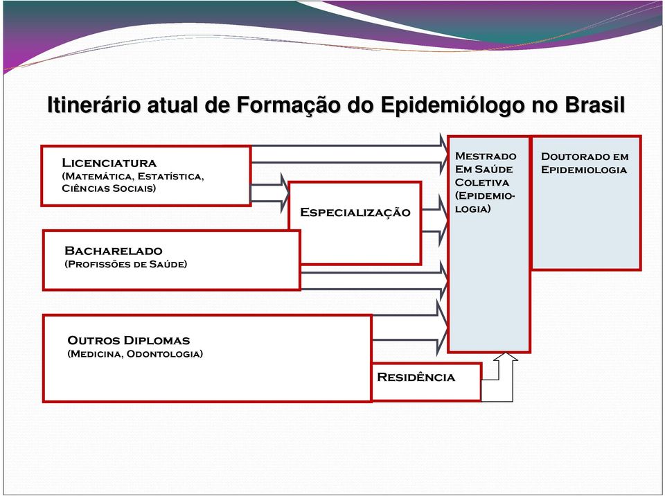 Saúde Coletiva (Epidemiologia) Doutorado em Epidemiologia Bacharelado