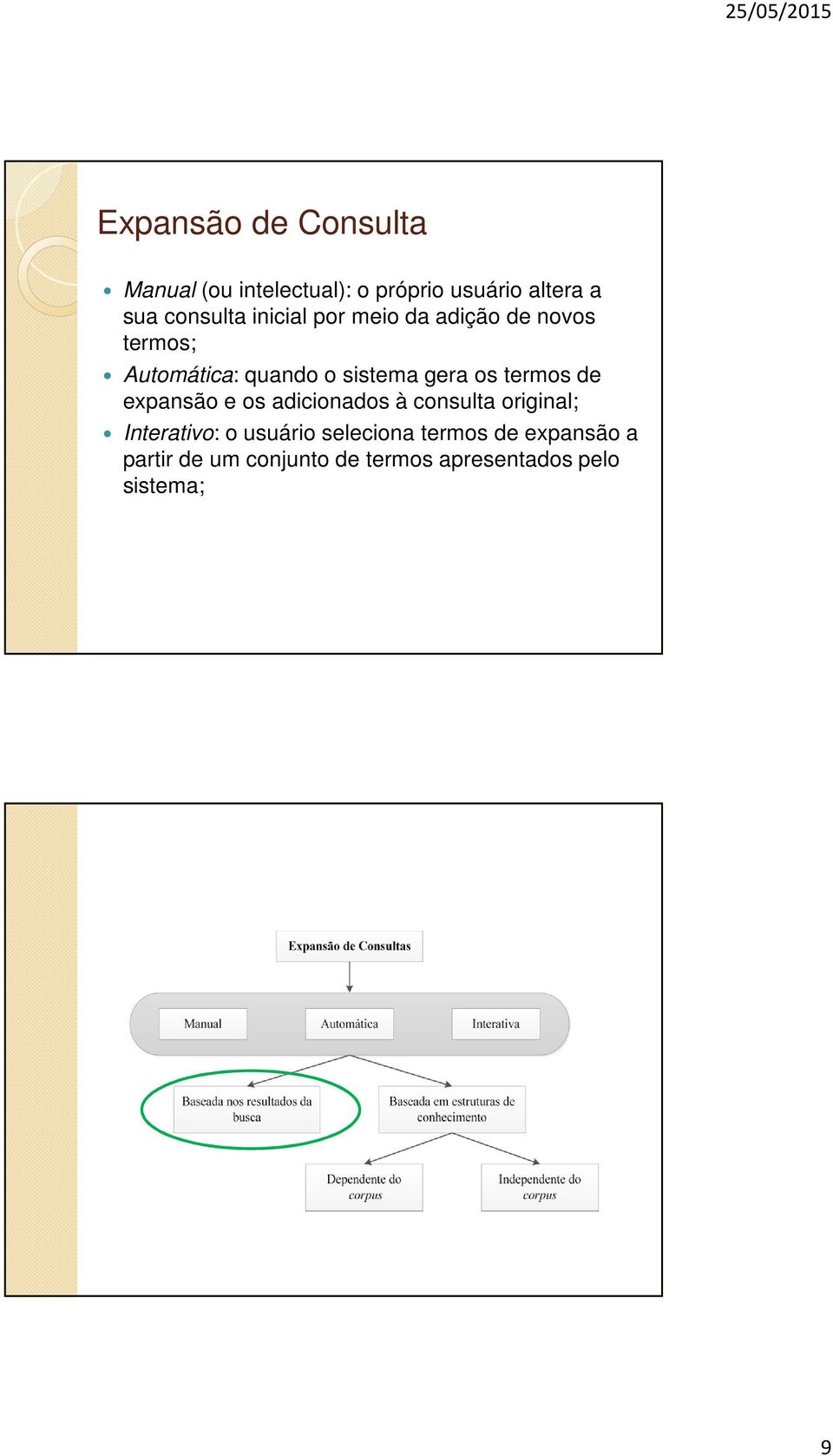 expansão e os adicionados à consulta original; Interativo: o usuário seleciona