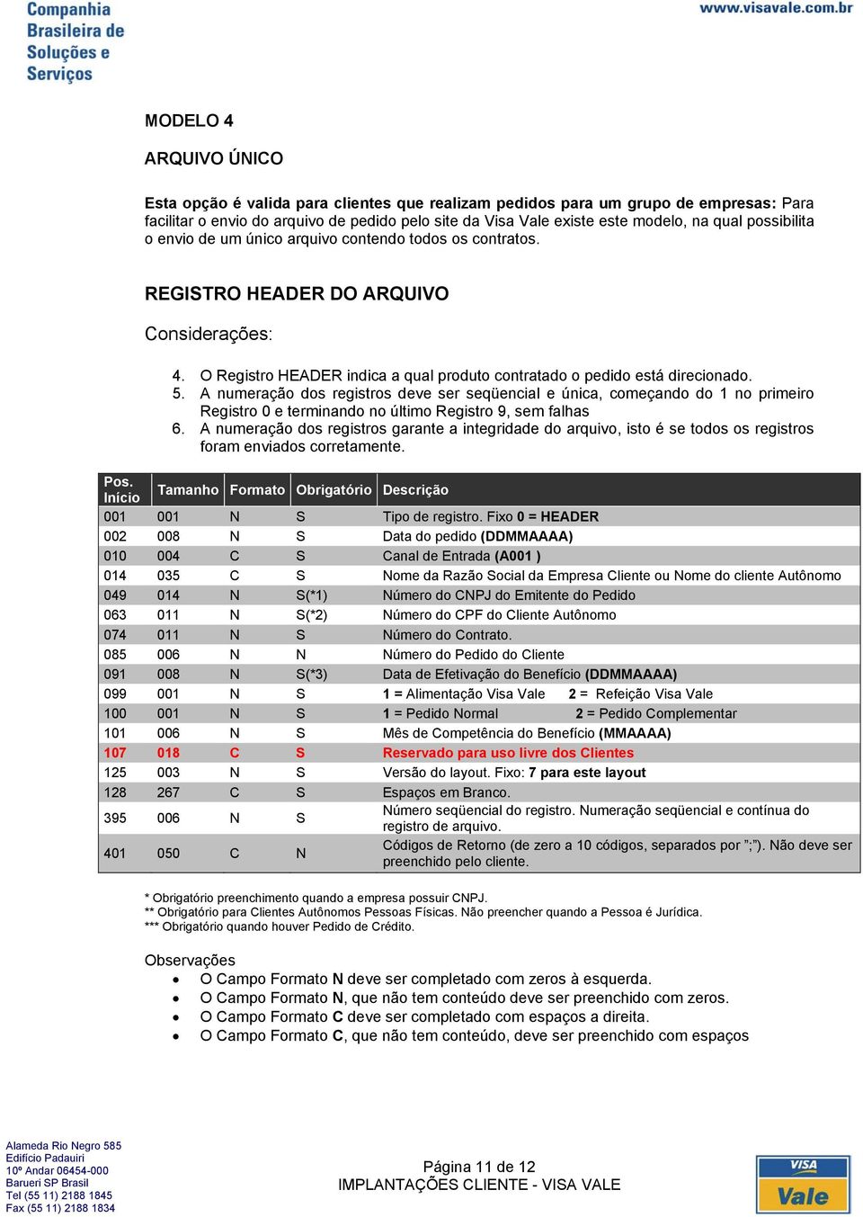 A numeração dos registros deve ser seqüencial e única, começando do 1 no primeiro Registro 0 e terminando no último Registro 9, sem falhas 6.