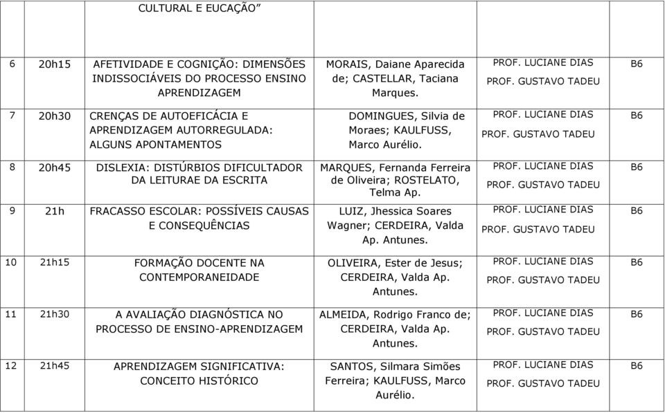 8 20h45 DISLEXIA: DISTÚRBIOS DIFICULTADOR DA LEITURAE DA ESCRITA MARQUES, Fernanda Ferreira de Oliveira; ROSTELATO, Telma Ap.