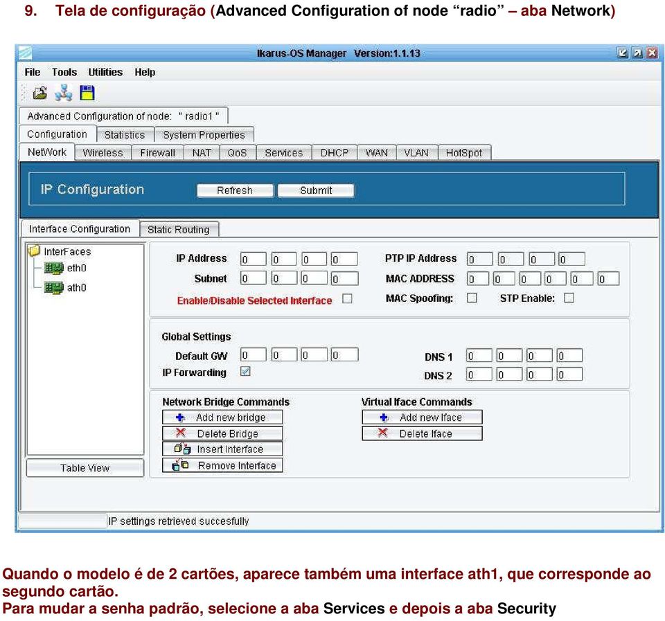 uma interface ath1, que corresponde ao segundo cartão.