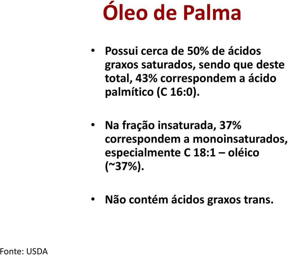 Na fração insaturada, 37% correspondem a monoinsaturados,