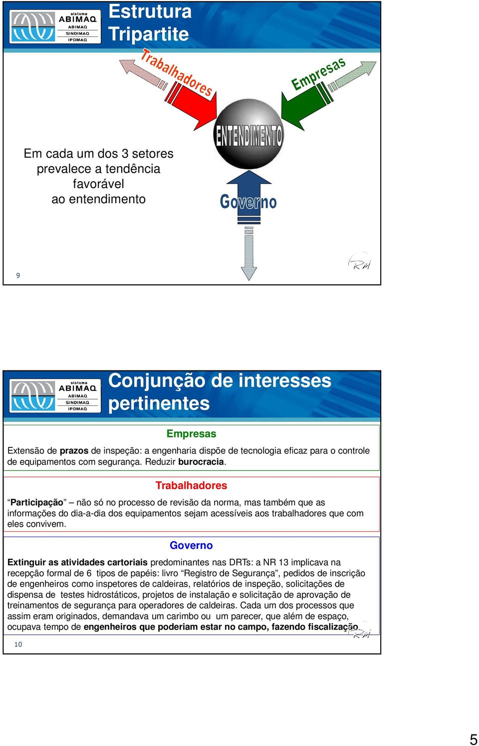 Trabalhadores Participação não só no processo de revisão da norma, mas também que as informações do dia-a-dia dos equipamentos sejam acessíveis aos trabalhadores que com eles convivem.