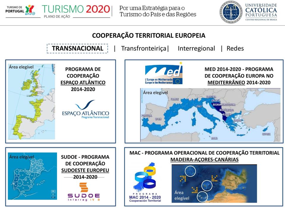 COOPERAÇÃO EUROPA NO MEDITERRÂNEO 2014-2020 Área elegível SUDOE - PROGRAMA DE COOPERAÇÃO SUDOESTE