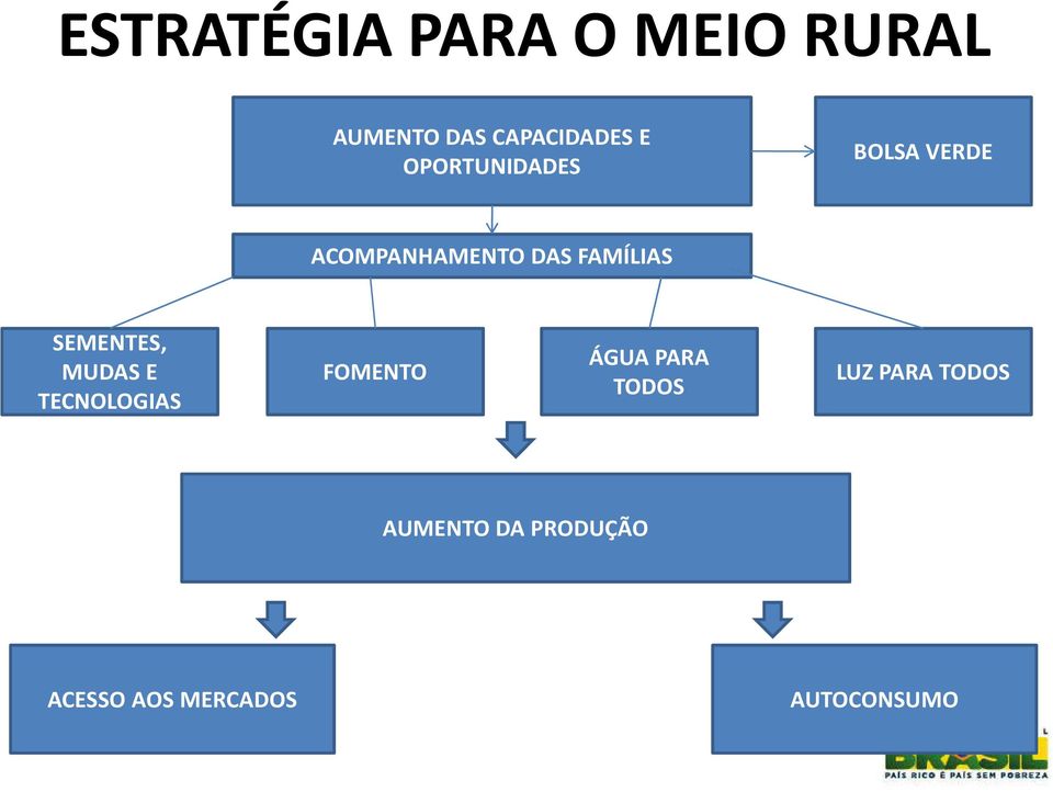 SEMENTES, MUDAS E TECNOLOGIAS FOMENTO ÁGUA PARA TODOS LUZ