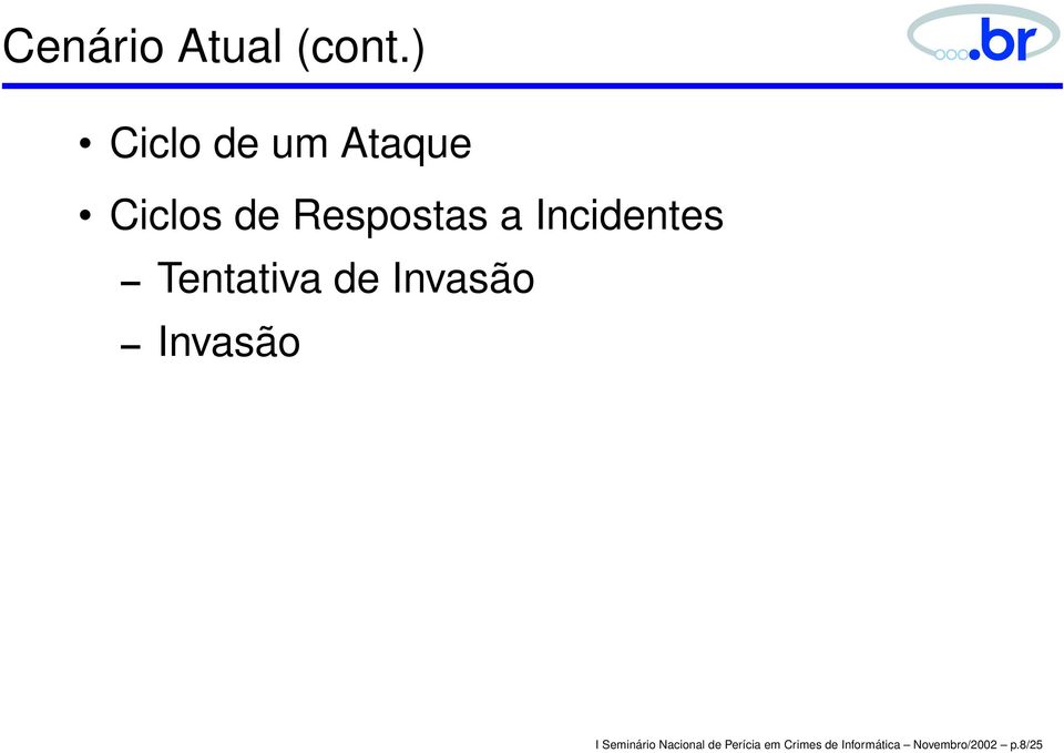 Incidentes Tentativa de Invasão Invasão I