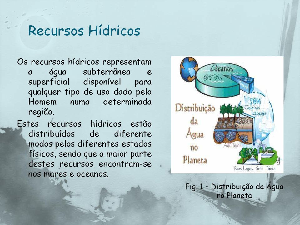 Estes recursos hídricos estão distribuídos de diferente modos pelos diferentes estados