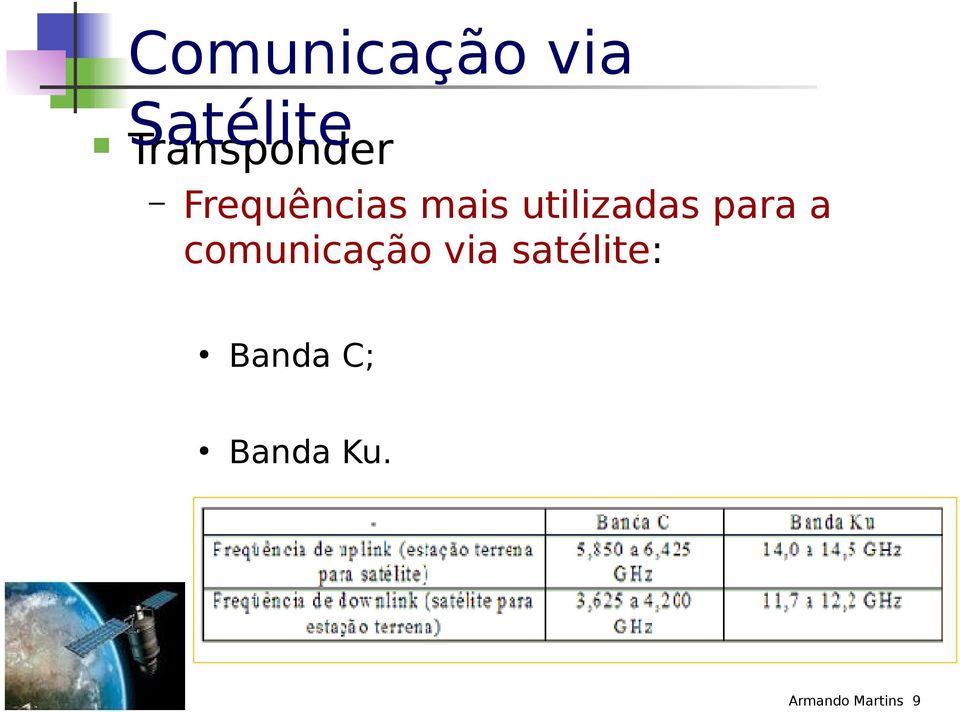 comunicação via satélite: