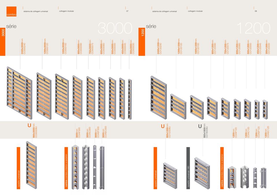 interior e exterior 2400x1200mm CO120240 1200x1200mm CO120120 1000x1200mm CO120100 900x1200mm CO120090 750x1200mm CO120075 600x1200mm CO120060 500x1200mm CO120050 U 900x1200mm CO12009U 1200mm