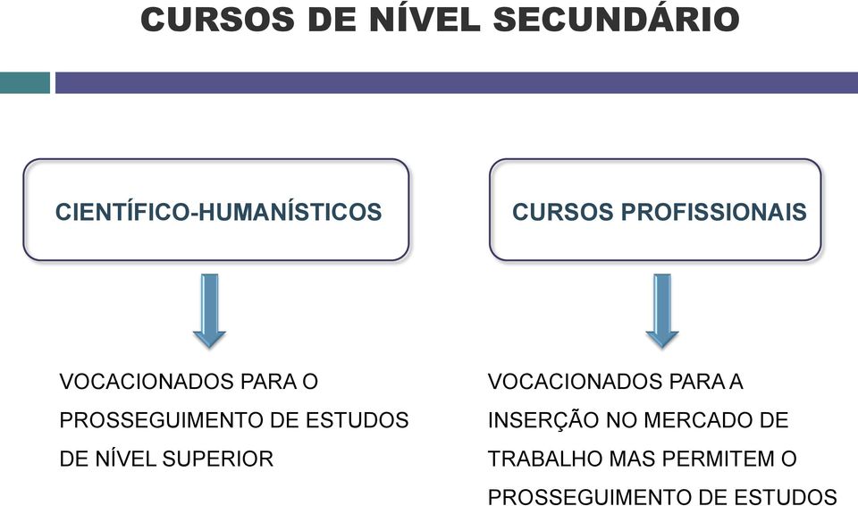 DE ESTUDOS DE NÍVEL SUPERIOR VOCACIONADOS PARA A