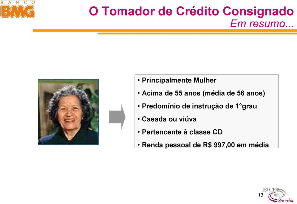 56 anos) Predomínio de instrução de 1 grau Casada ou