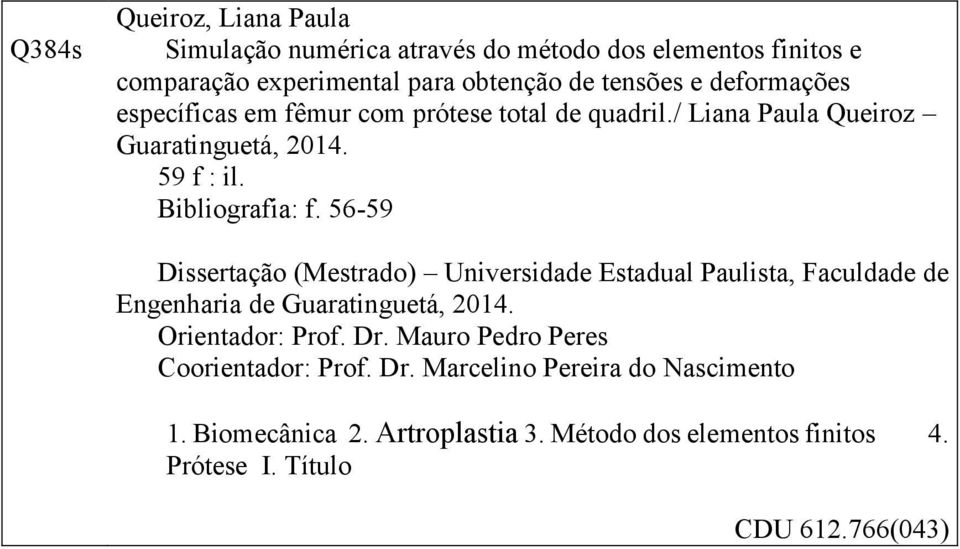 56-59 Dissertação (Mestrado) Universidade Estadual Paulista, Faculdade de Engenharia de Guaratinguetá, 2014. Orientador: Prof. Dr.
