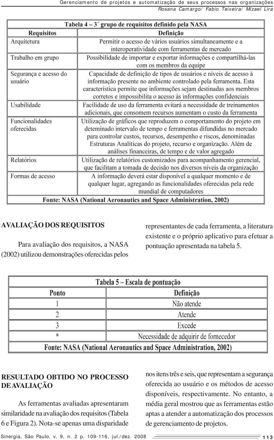 RESULTADO OBTIDO NO PROCESSO DE AVALIAÇÃO As ferramentas avaliadas apresentaram similaridade na avaliação dos requisitos (Tabela 6 e Figura 2).