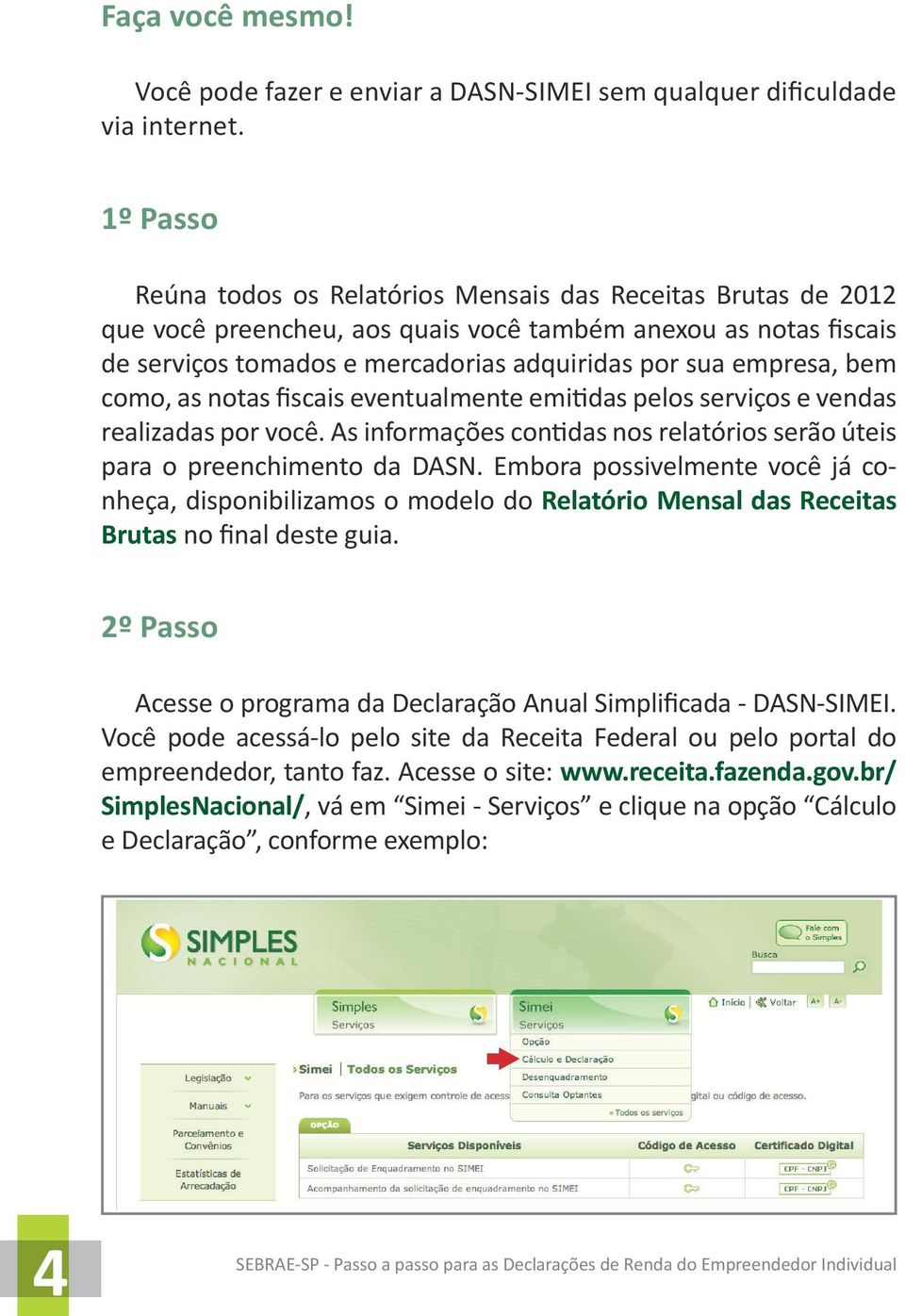 bem como, as notas fiscais eventualmente emitidas pelos serviços e vendas realizadas por você. As informações contidas nos relatórios serão úteis para o preenchimento da DASN.