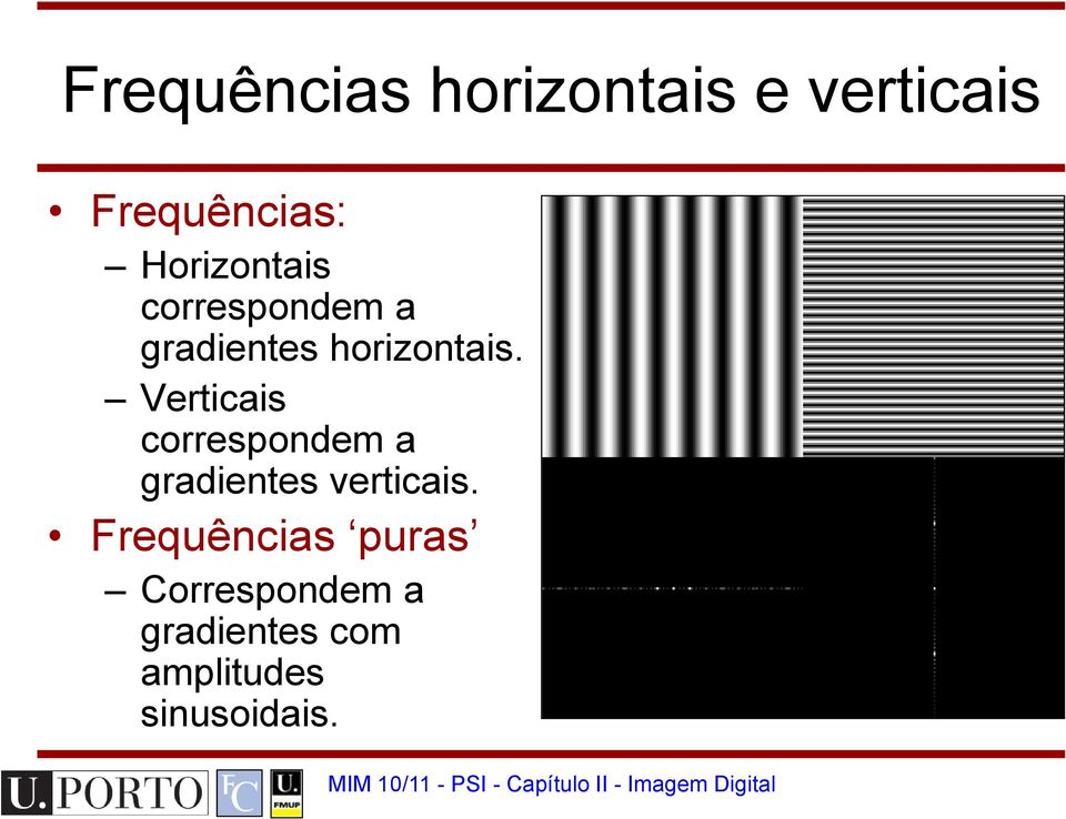 Verticais correspondem a gradientes verticais.