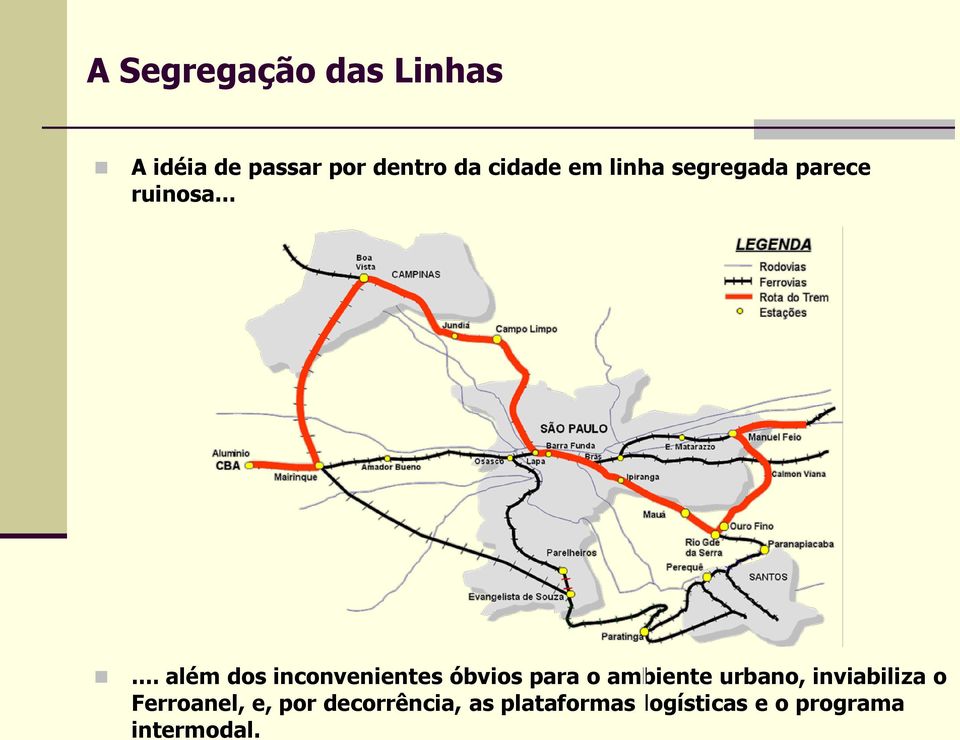 ..... além dos inconvenientes óbvios para o ambiente urbano,