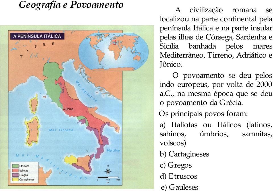 O povoamento se deu pelos indo europeus, por volta de 2000 a.c., na mesma época que se deu o povoamento da Grécia.