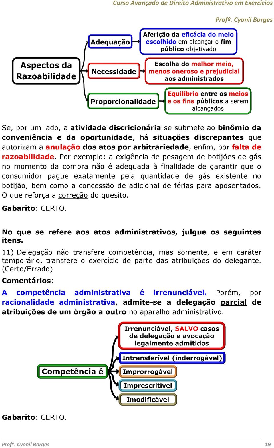 Por exemplo: a exigência de pesagem de botijões de gás no momento da compra não é adequada à finalidade de garantir que o consumidor pague exatamente pela quantidade de gás existente no botijão, bem