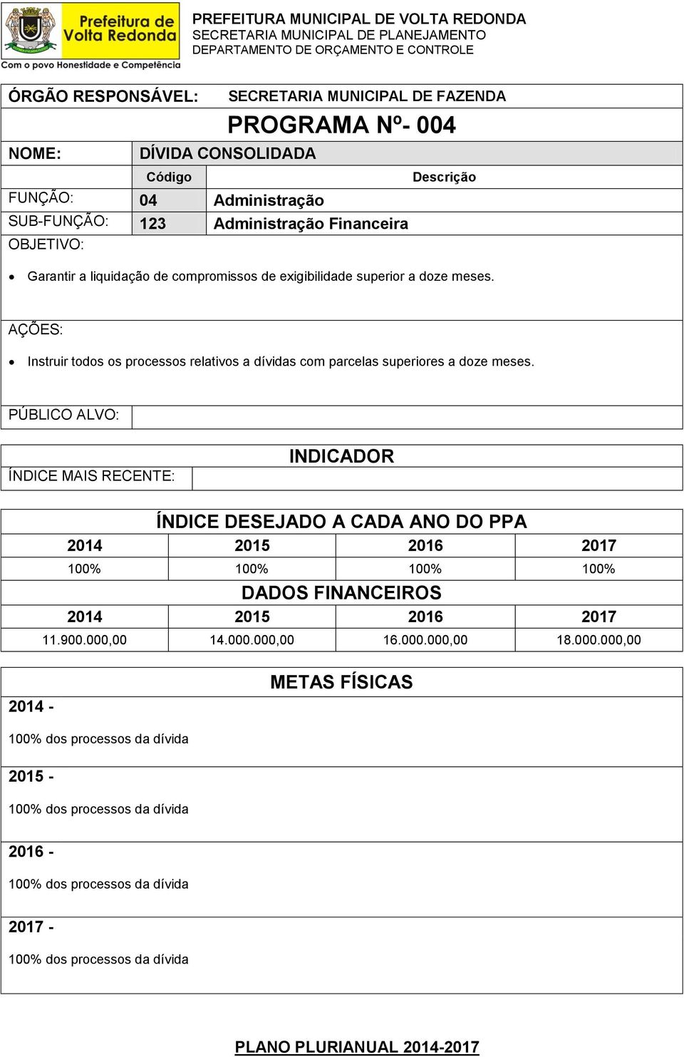 Instruir todos os processos relativos a dívidas com parcelas