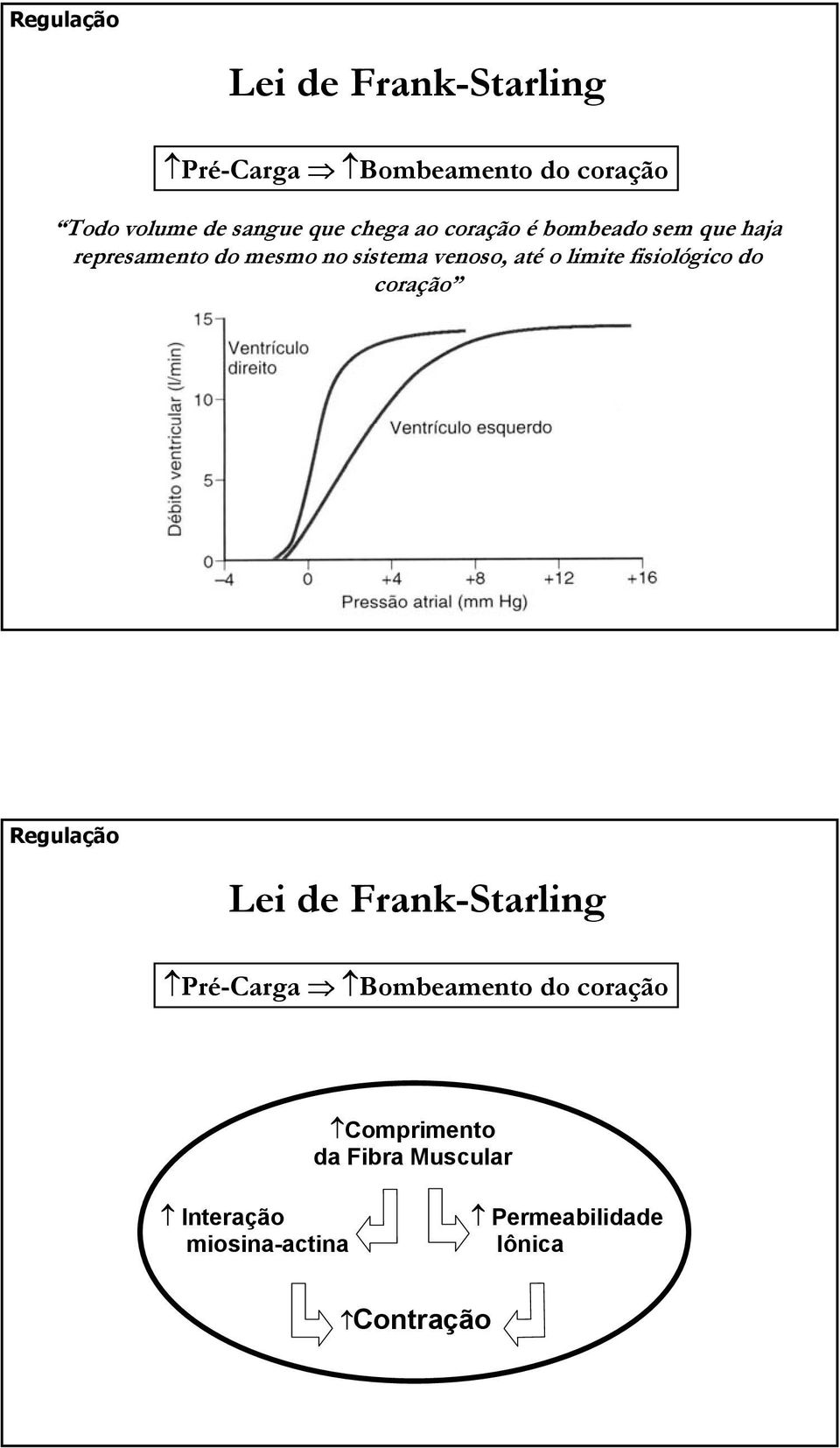 o limite fisiológico do coração Regulação Lei de Frank-Starling Pré-Carga Bombeamento do