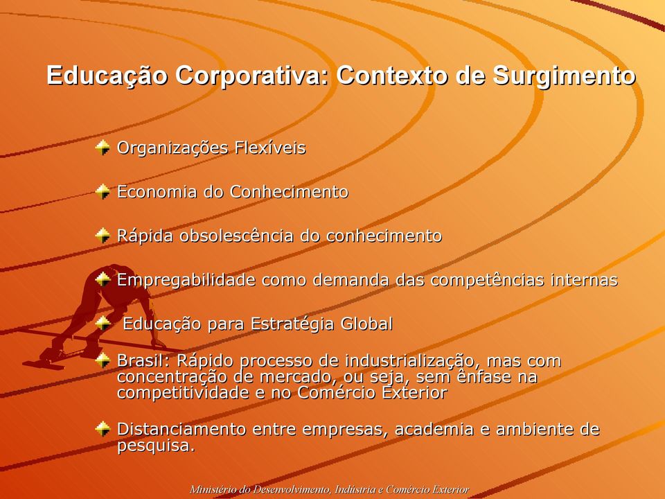 processo de industrialização, mas com concentração de mercado, ou seja, sem ênfase na competitividade e no Comércio