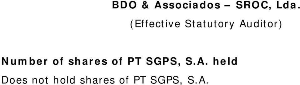 Number of shares of PT SGPS, S.A.