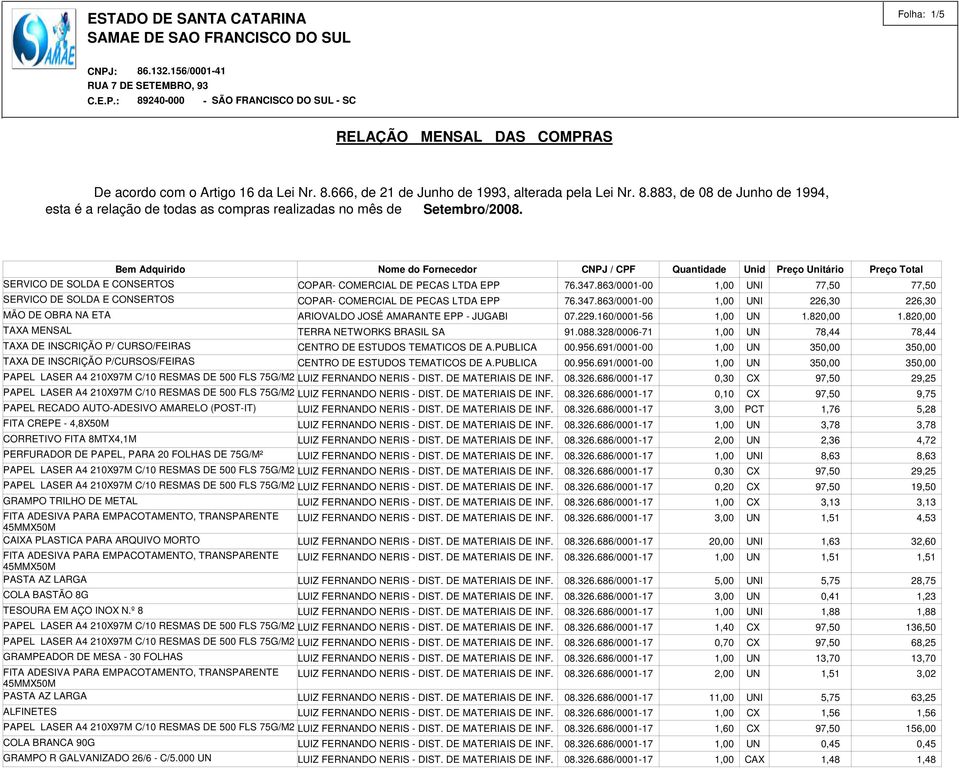 TERRA NETWORKS BRASIL SA TAXA DE INSCRIÇÃO P/ CURSO/FEIRAS CENTRO DE ESTUDOS TEMATICOS DE A.PUBLICA TAXA DE INSCRIÇÃO P/CURSOS/FEIRAS CENTRO DE ESTUDOS TEMATICOS DE A.