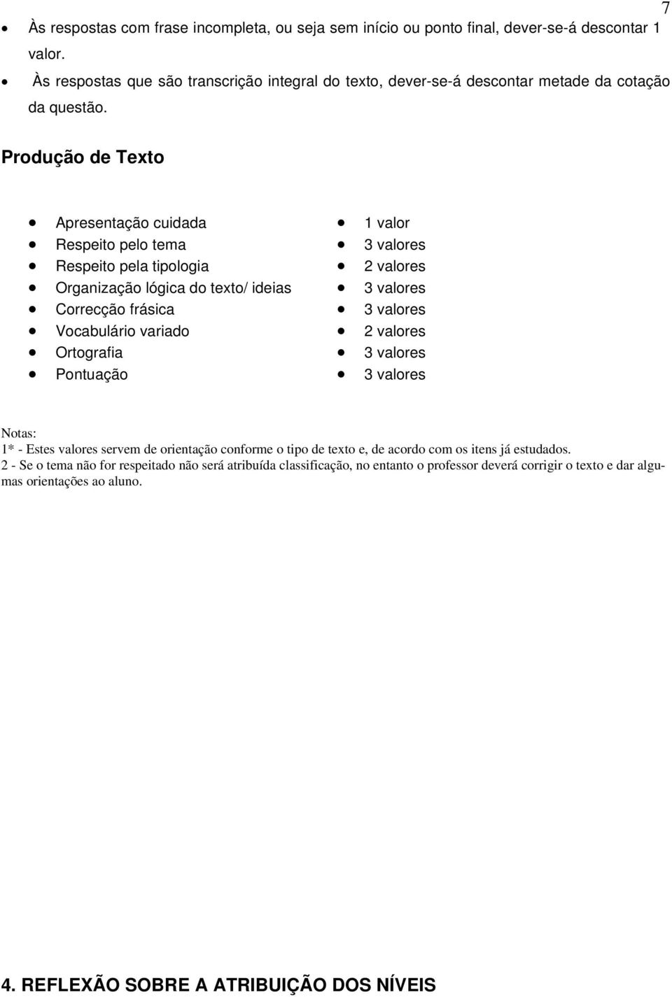 Produção de Texto Apresentação cuidada 1 valor Respeito pelo tema 3 valores Respeito pela tipologia 2 valores Organização lógica do texto/ ideias 3 valores Correcção frásica 3 valores