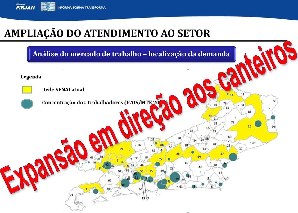 localização da demanda Legenda Rede