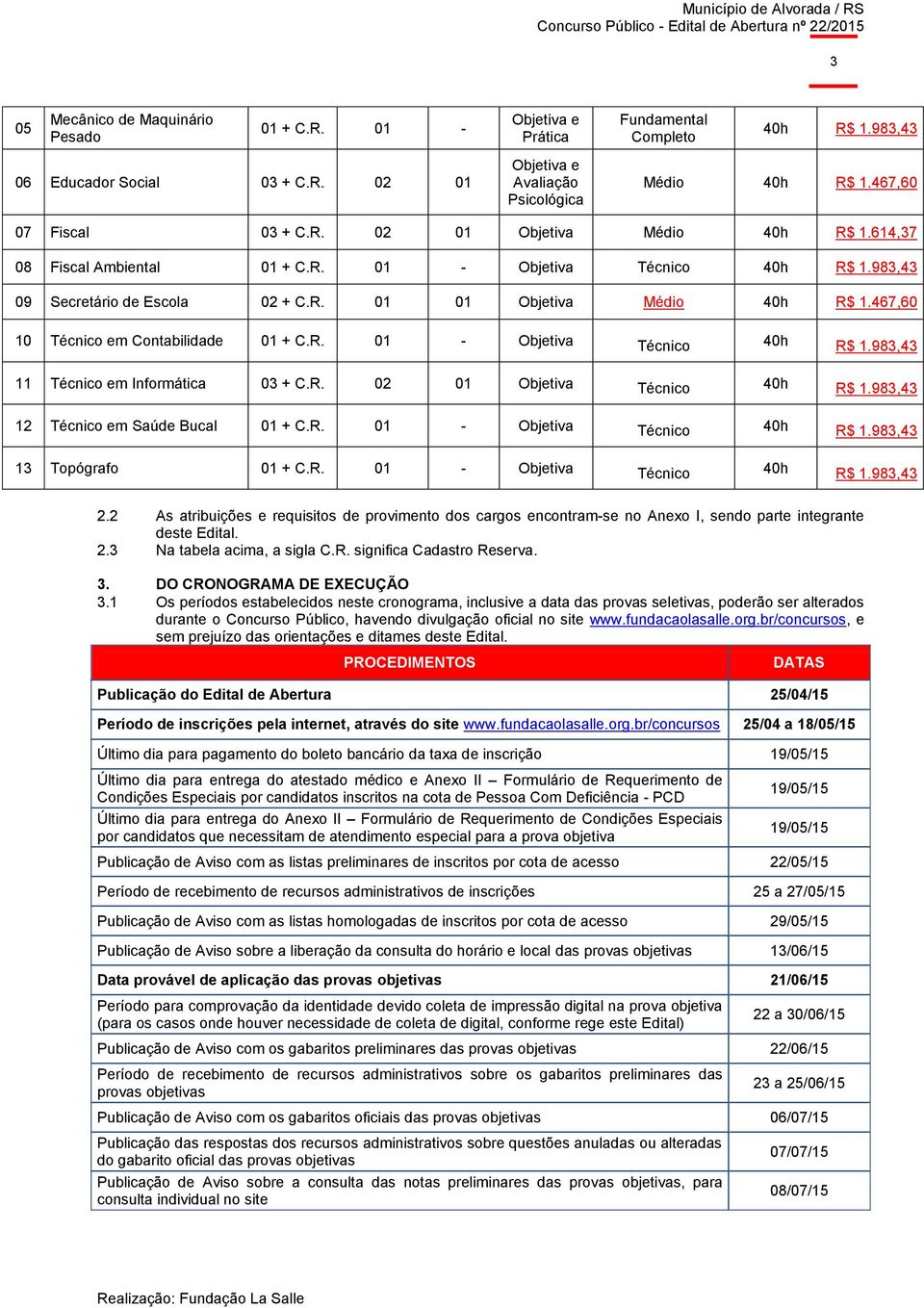 467,60 10 Técnico em Contabilidade 01 + C.R. 01 - Objetiva Técnico 40h R$ 1.983,43 11 Técnico em Informática 03 + C.R. 02 01 Objetiva Técnico 40h R$ 1.983,43 12 Técnico em Saúde Bucal 01 + C.R. 01 - Objetiva Técnico 40h R$ 1.983,43 13 Topógrafo 01 + C.