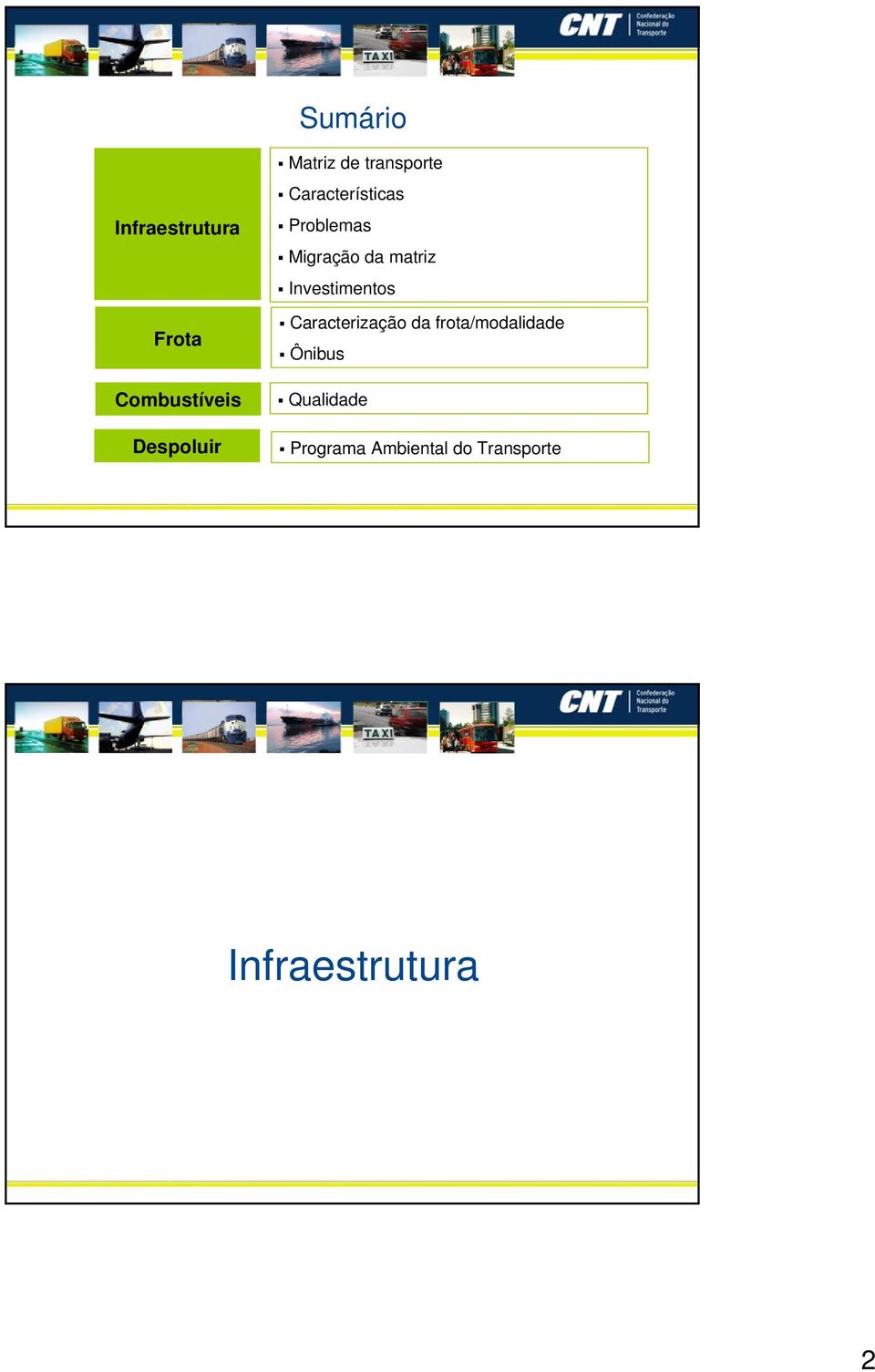 Migração da matriz Investimentos Caracterização da