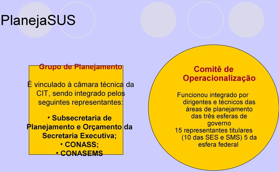 CONASS; CONASEMS Comitê de Operacionalização Funcionou integrado por dirigentes e técnicos das