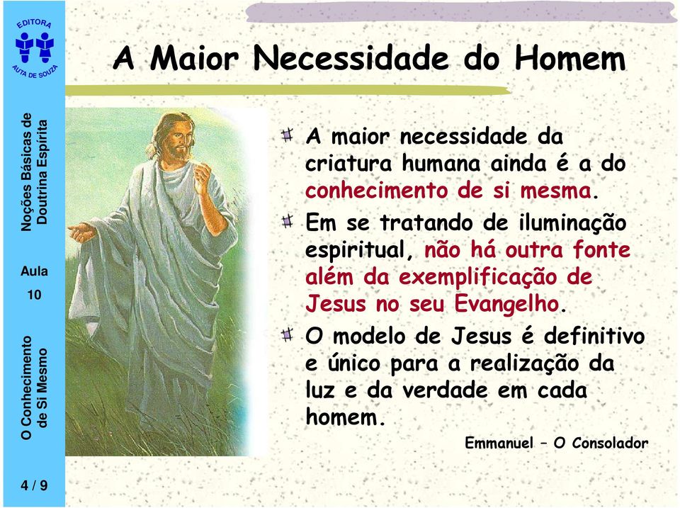 Em se tratando de iluminação espiritual, não há outra fonte além da exemplificação