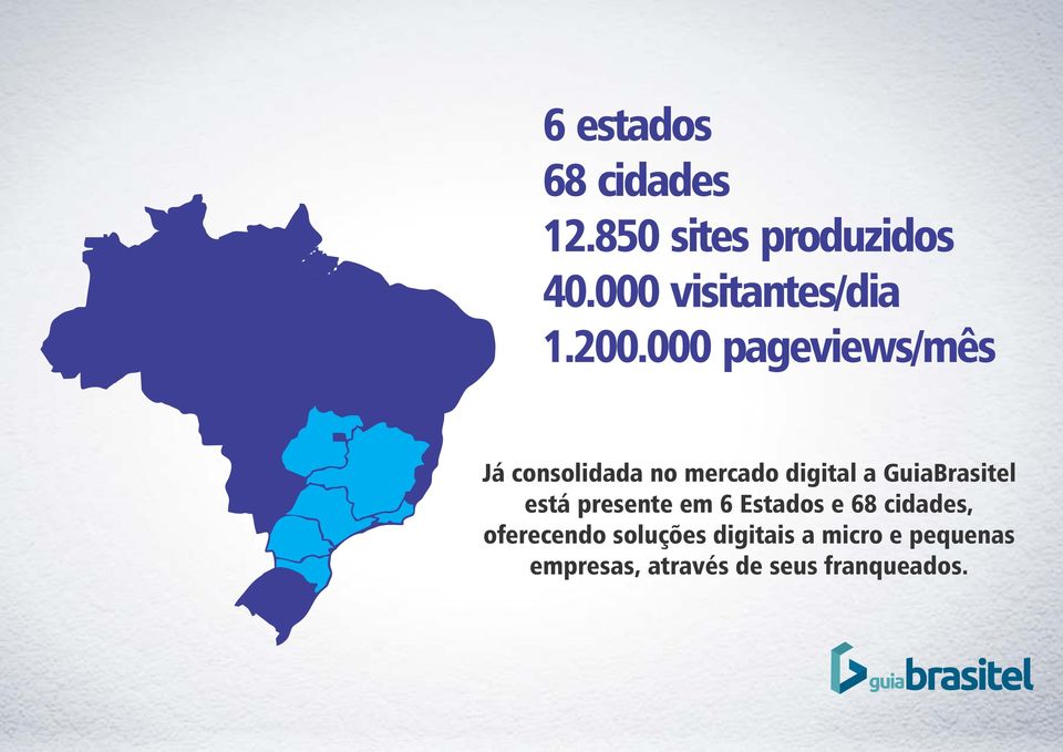 000 pageviews/mês Já consolidada no mercado digital a GuiaBrasitel