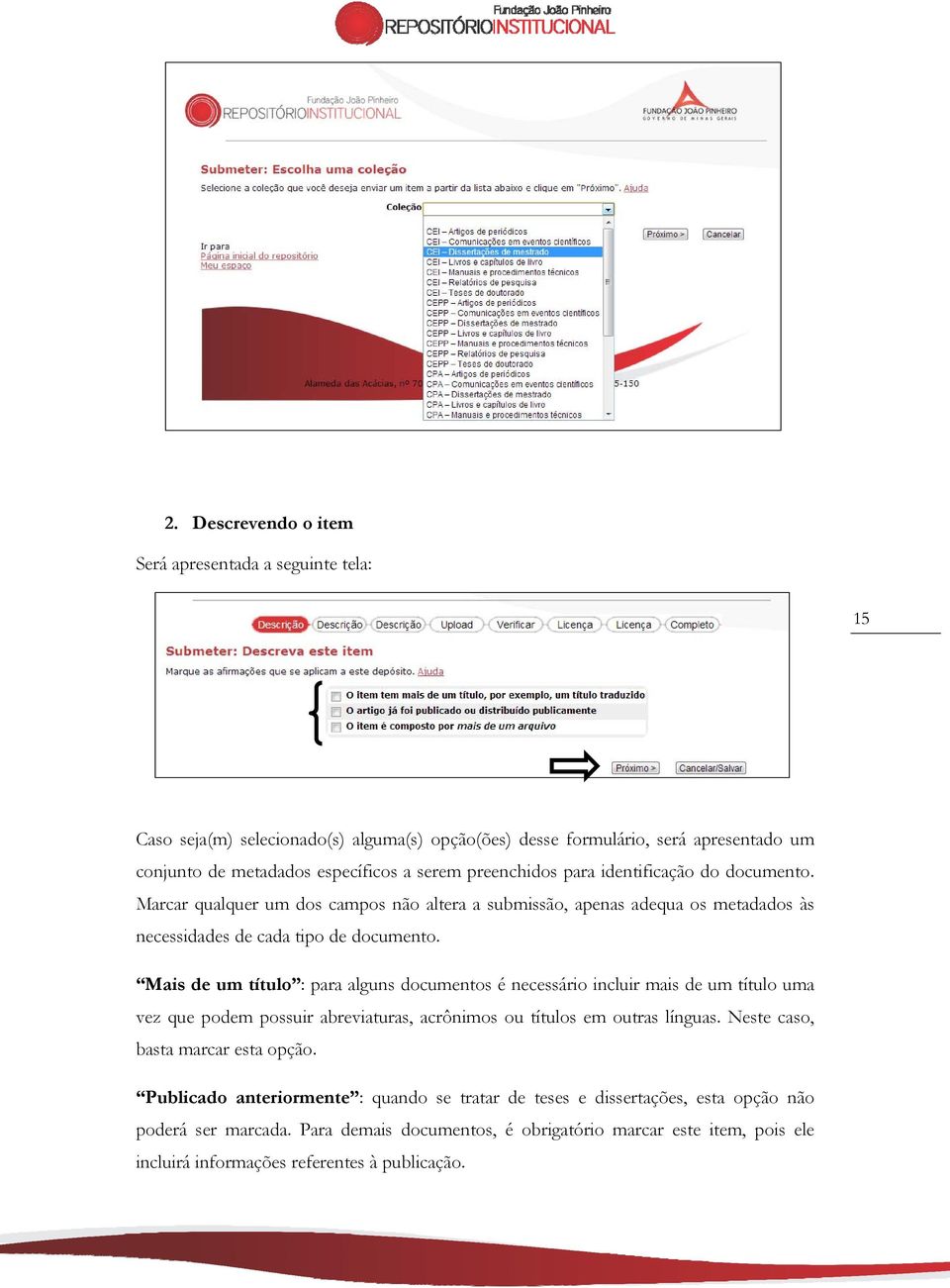 Mais de um título : para alguns documentos é necessário incluir mais de um título uma vez que podem possuir abreviaturas, acrônimos ou títulos em outras línguas.