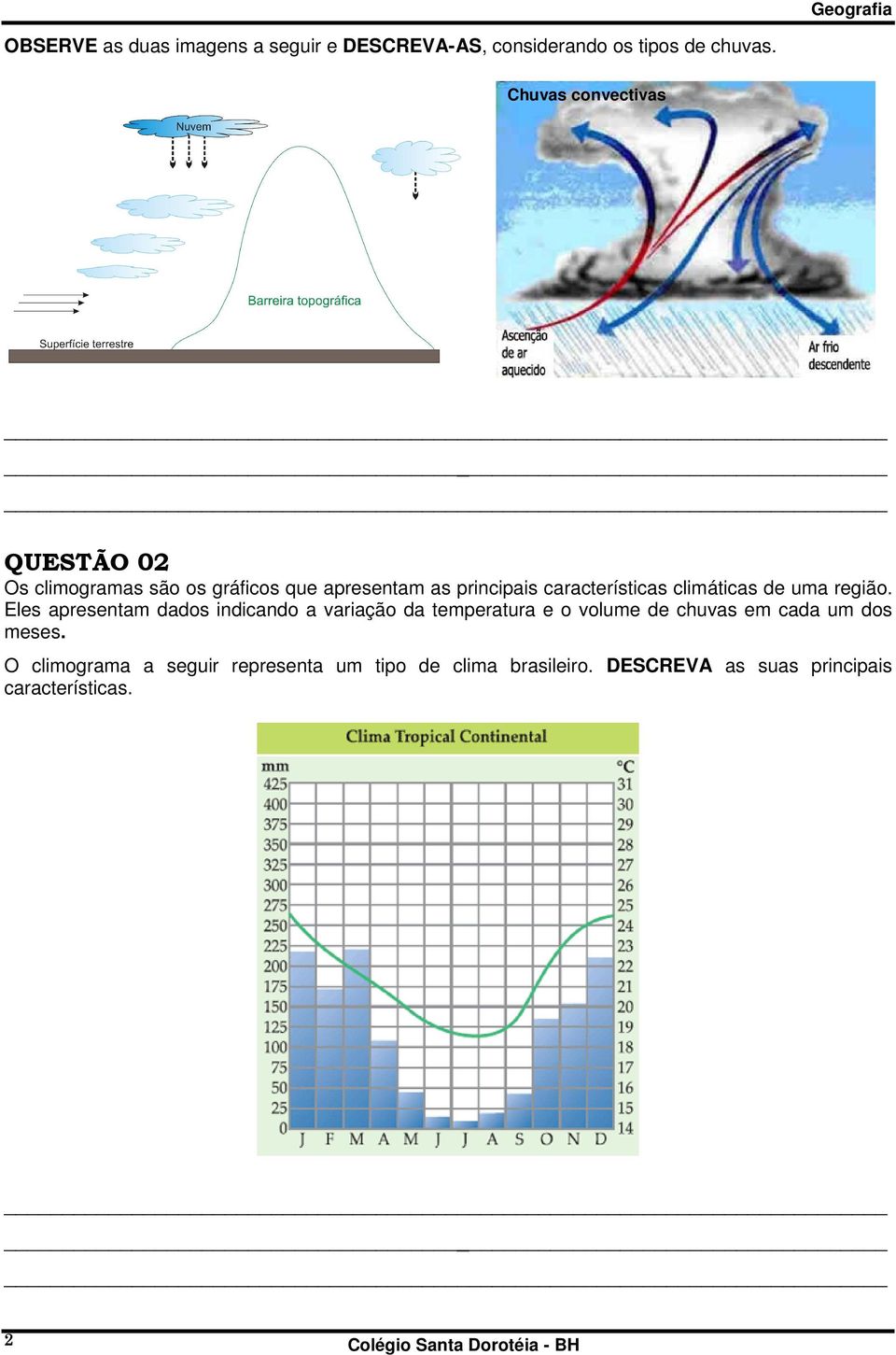 climáticas de uma região.