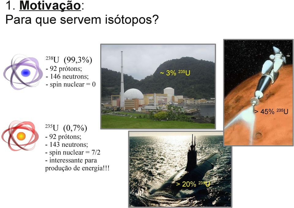 0 ~ 3% 235U > 45% 235U 235 U (0,7%) - 92 prótons; - 143