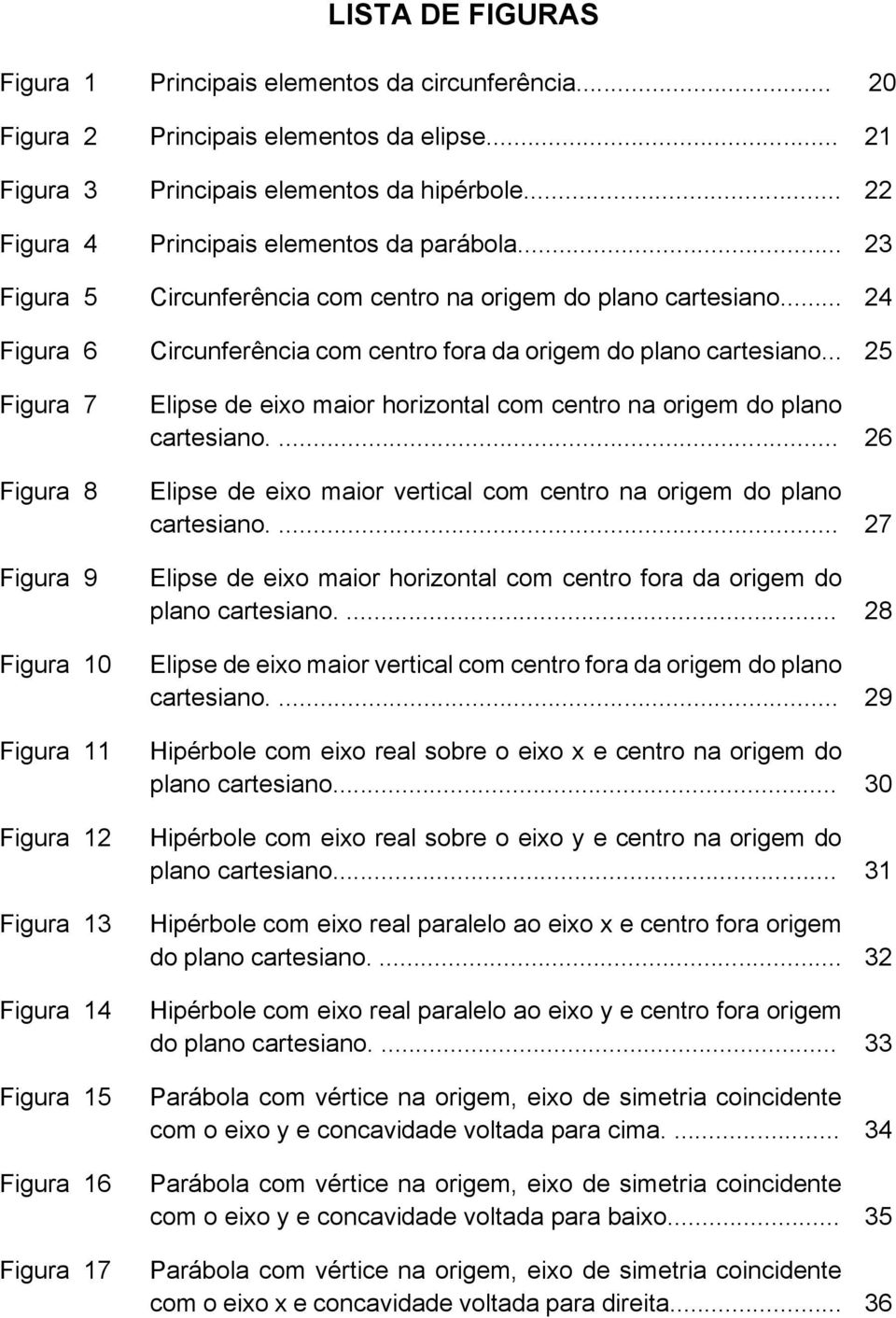 .. 25 Figura 7 Figura 8 Figura 9 Figura 10 Figura 11 Figura 12 Figura 13 Figura 14 Figura 15 Figura 16 Figura 17 Elipse de eixo maior horizontal com centro na origem do plano cartesiano.