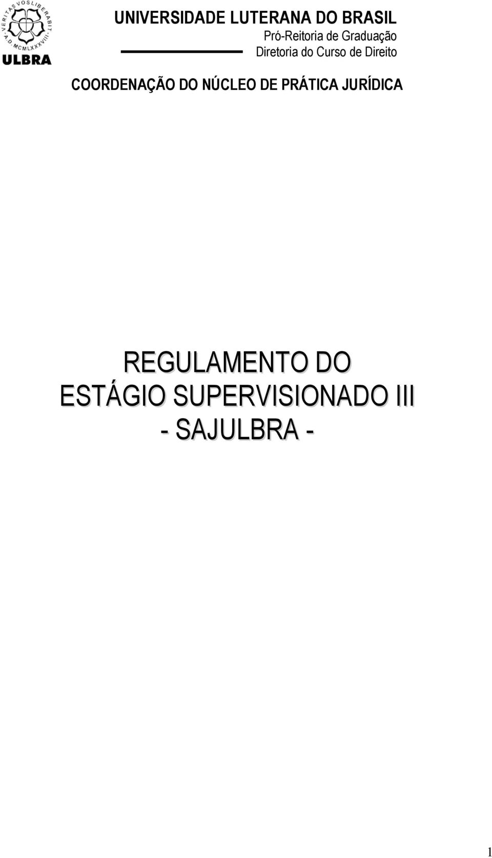 REGULAMENTO DO ESTÁGIO