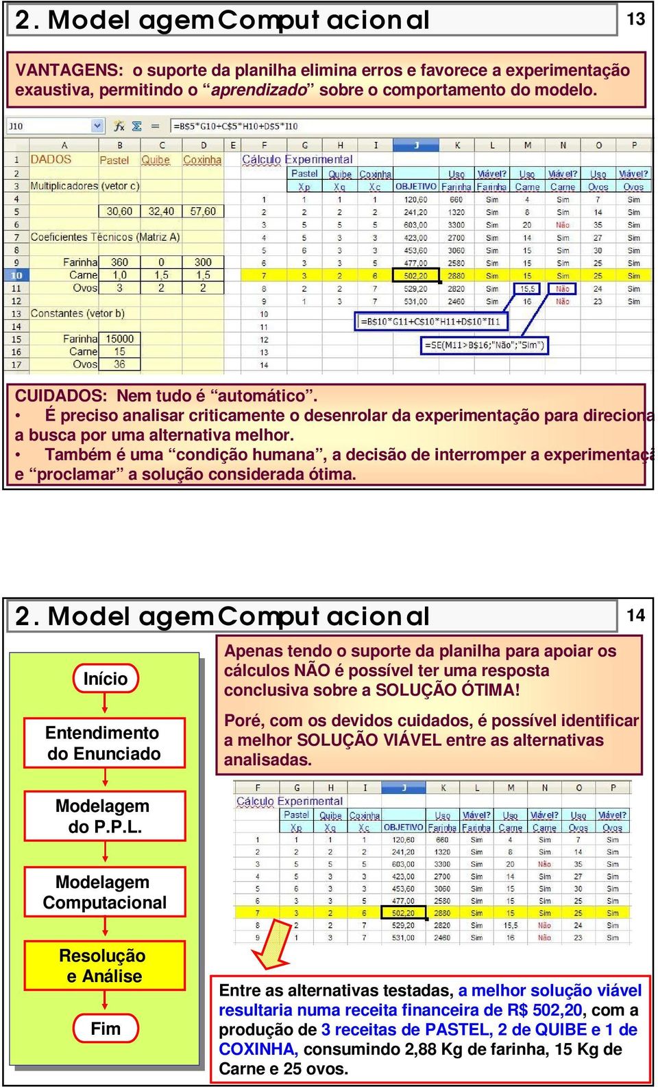 Também é uma condição humana, a decisão de interromper a experimentação e proclamar a solução considerada ótima. 2.