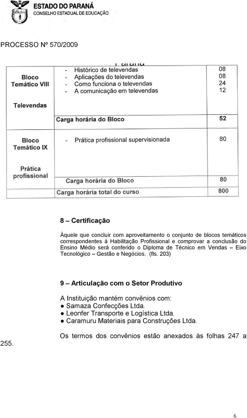 Negócios. (fls. 203) 9 Articulação com o Setor Produtivo A Instituição mantém convênios com: Samaza Confecções Ltda.