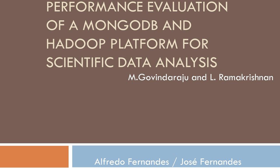 DATA ANALYSIS M.Govindaraju and L.