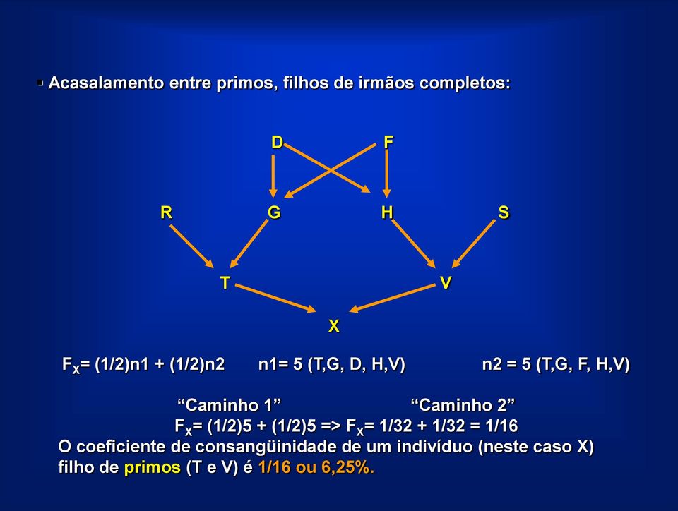 Caminho 2 F X = (1/2)5 + (1/2)5 => F X = 1/32 + 1/32 = 1/16 O coeficiente de