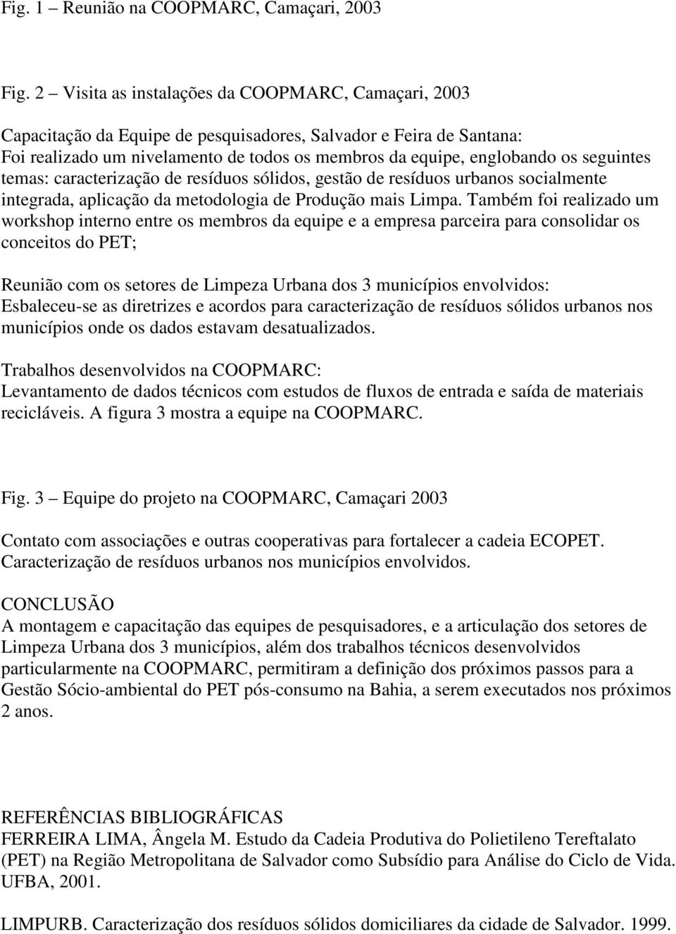 seguintes temas: caracterização de resíduos sólidos, gestão de resíduos urbanos socialmente integrada, aplicação da metodologia de Produção mais Limpa.