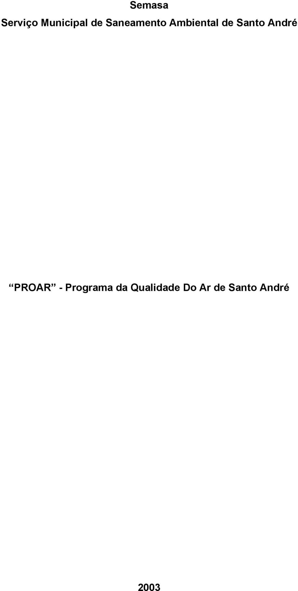 André PROAR - Programa da