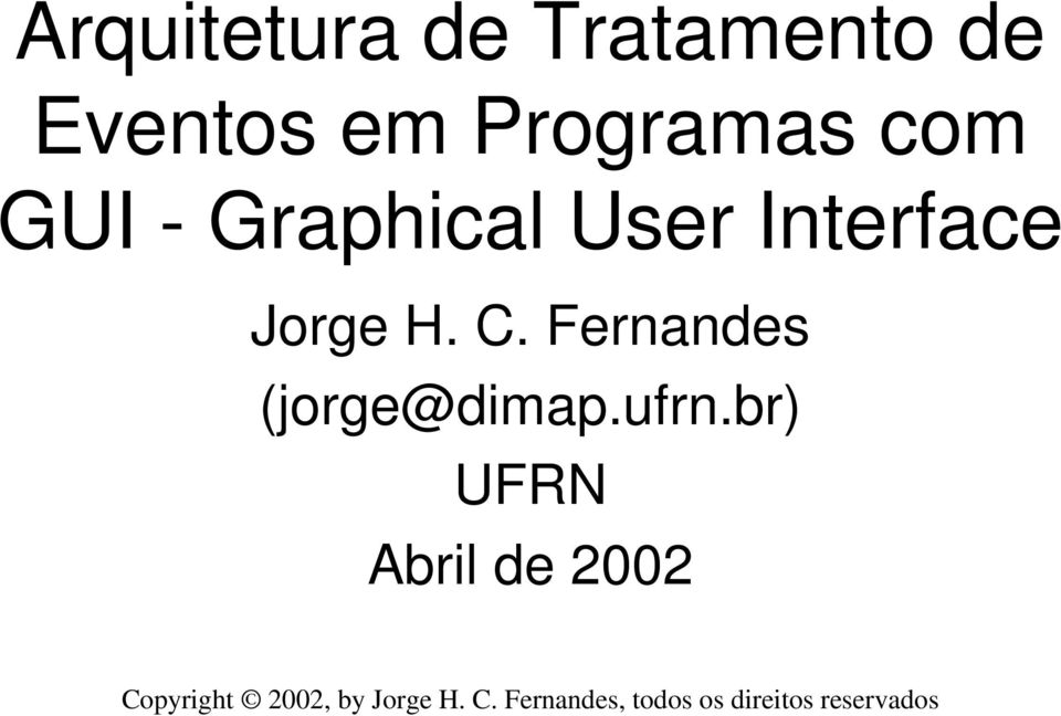 User Interface Jorge H. C.