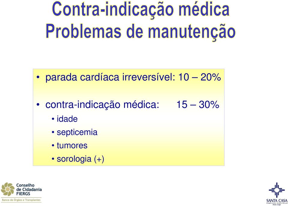 contra-indicação médica: