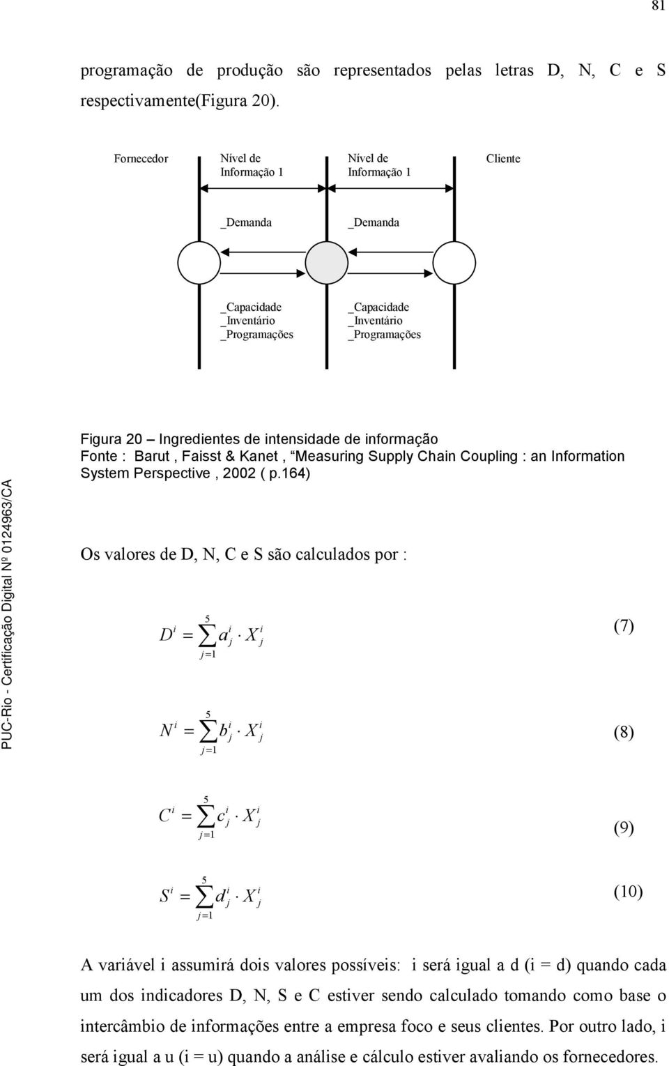 Fonte : Barut, Fasst & Kanet, Measurng Supply Chan Couplng : an Informaton System Perspectve, 2002 ( p.