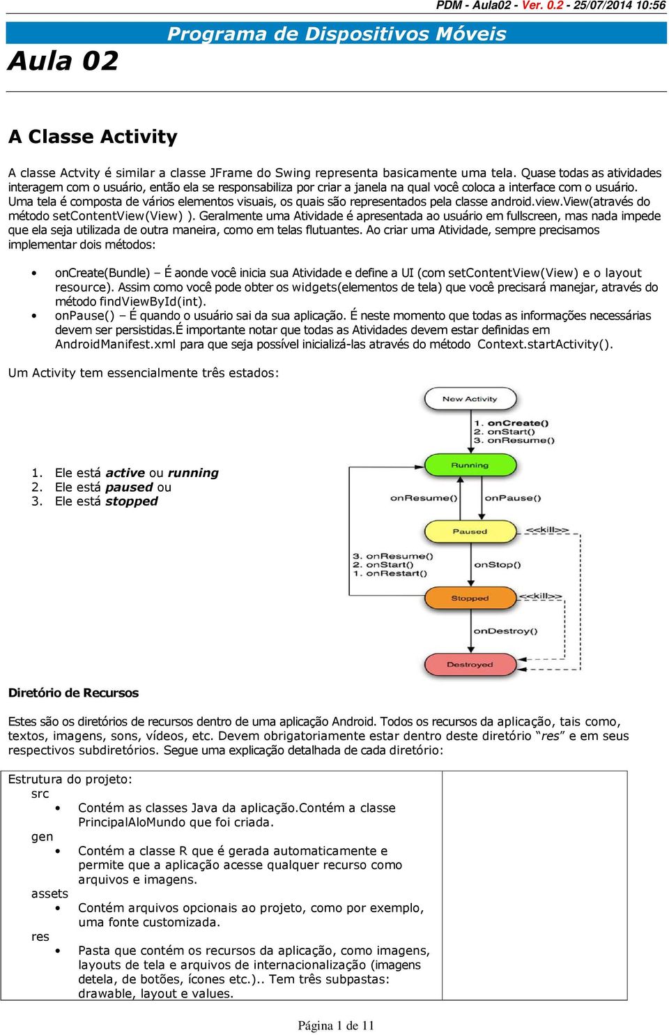 Uma tela é composta de vários elementos visuais, os quais são representados pela classe android.view.view(através do método setcontentview(view) ).